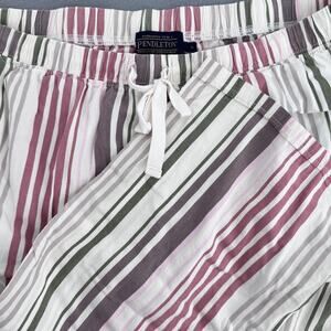 Pendleton Pants Mens Large Multicolor Stripe Cotton Lounge Pajama Drawstring